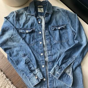 Mens Small American Eagle Denim Button Shirt